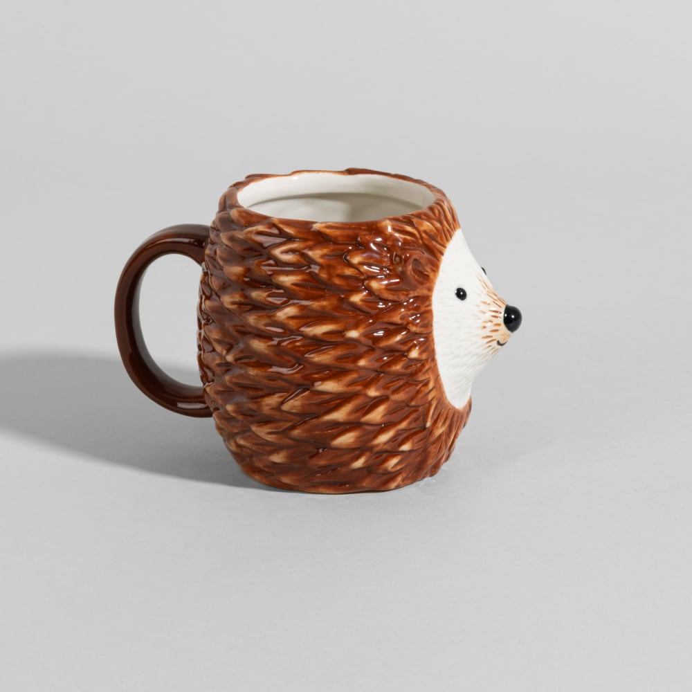 Mug hérisson en grès marron et blanc Mug hérisson en grès marron et blanc