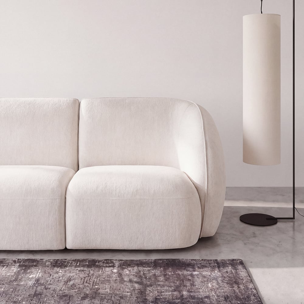 Accoudoir droit pour canapé modulable beige - 92 cm Accoudoir droit pour canapé modulable beige - 92 cm
