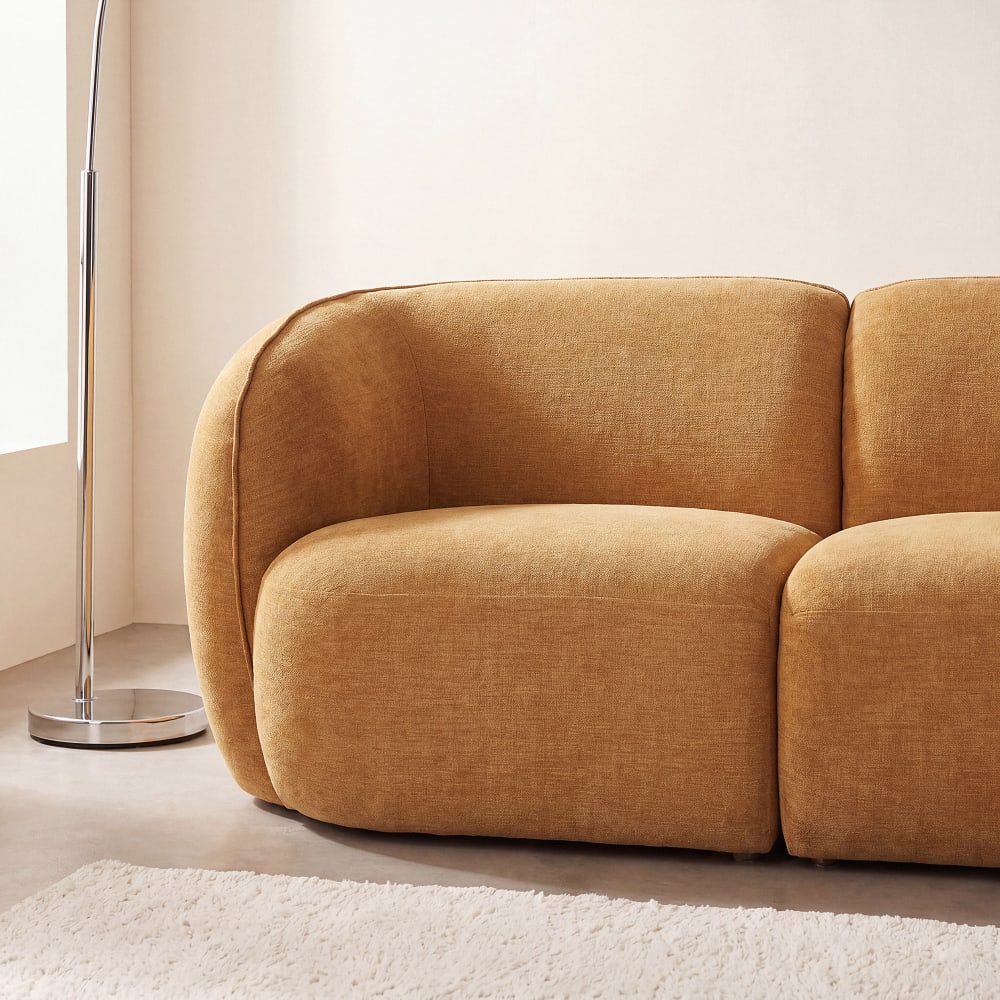 Accoudoir gauche pour canapé modulable ocre - 92 cm