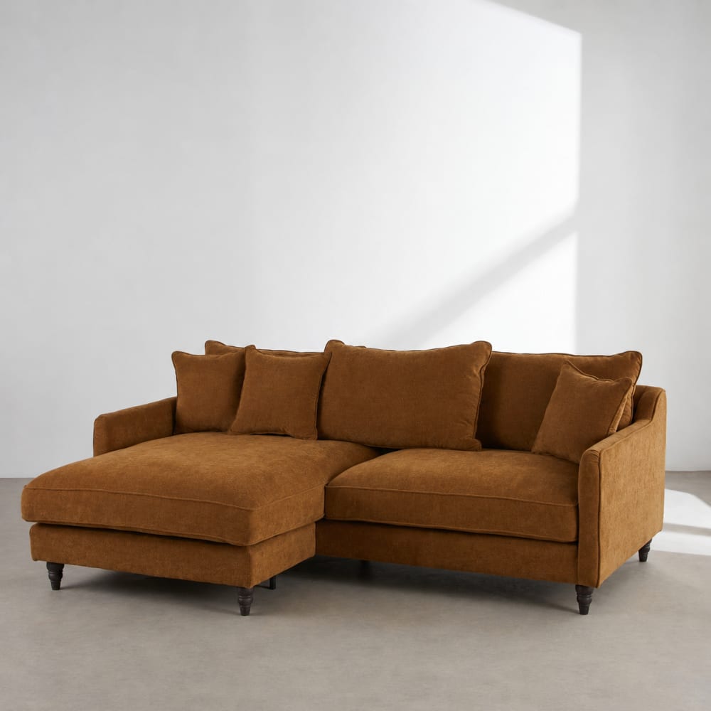 Wendbares Ecksofa, 4/5-Sitzer, bronzefarben - Maisons Du Monde