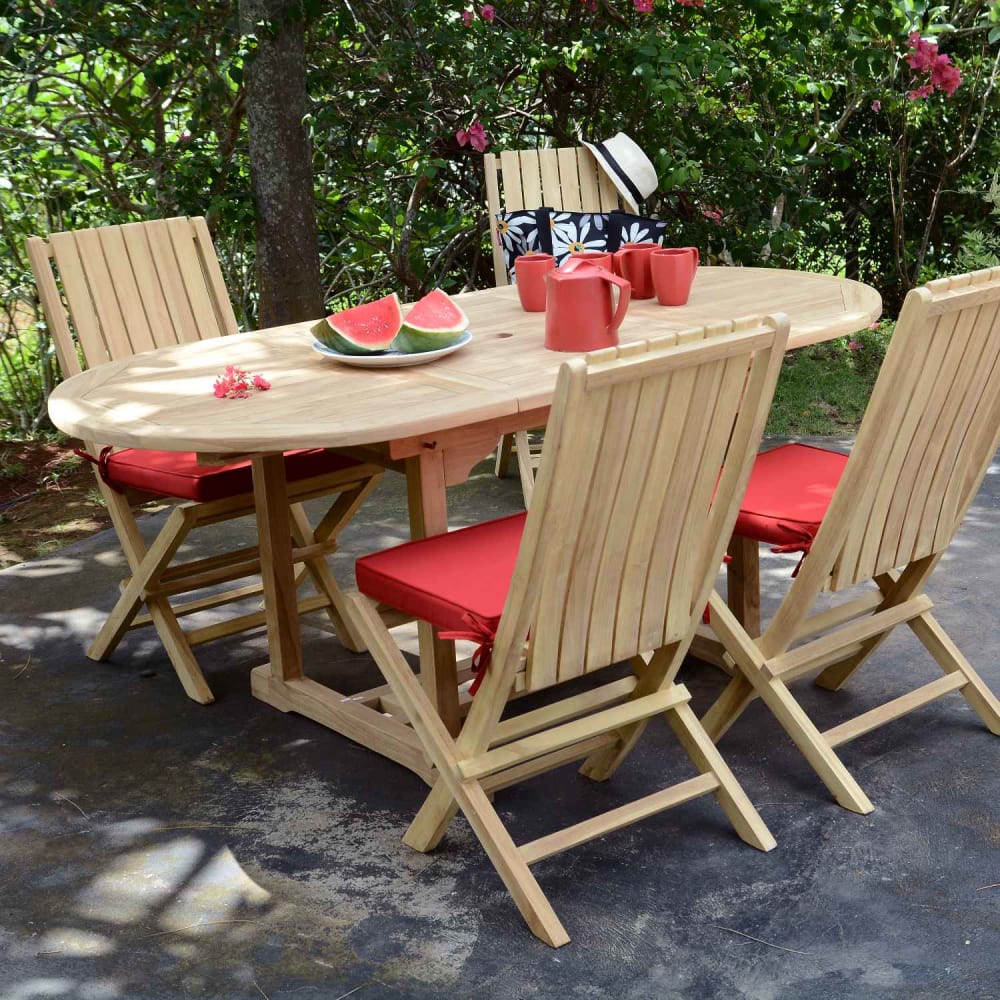 Salon de jardin 4 chaises en teck massif