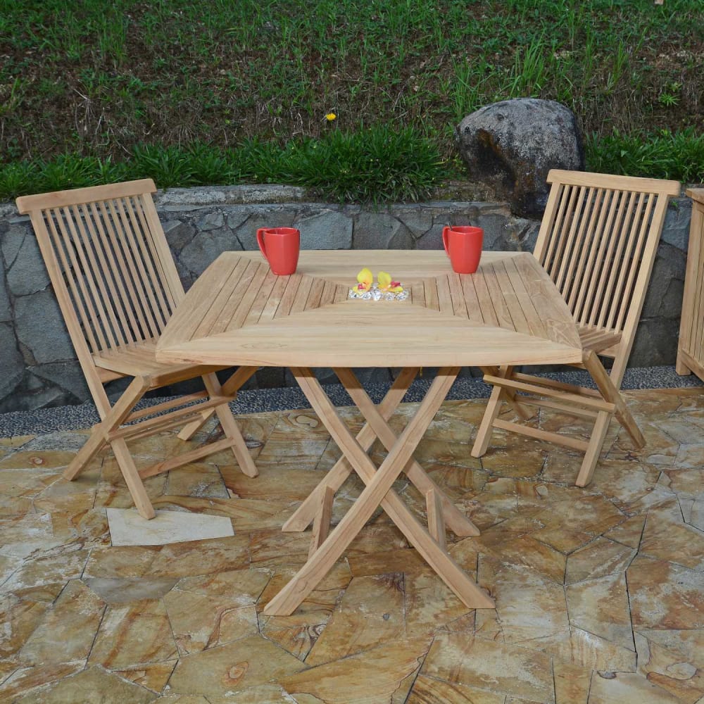 Salon de jardin 2 chaises en teck massif