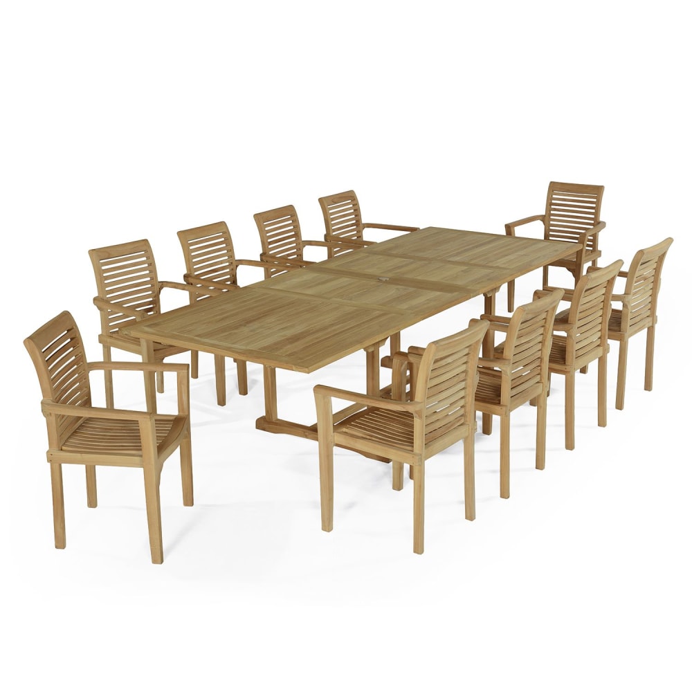 Salon de jardin 10 fauteuils en teck massif - Maisons du Monde