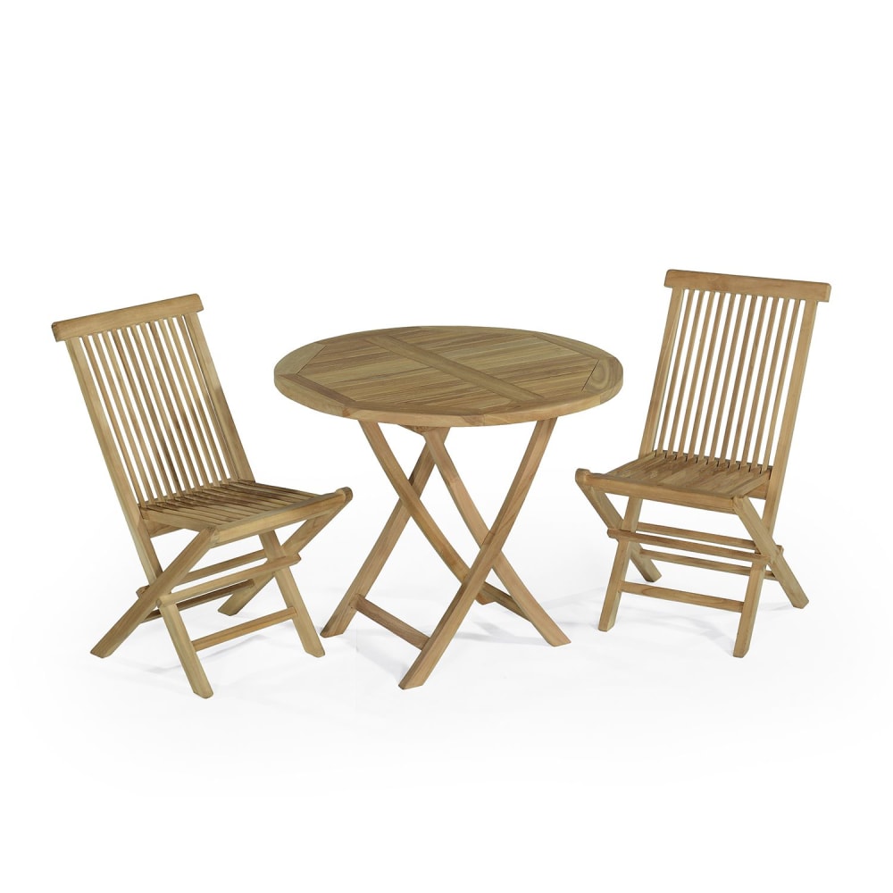 Salon de jardin 2 chaises en teck massif