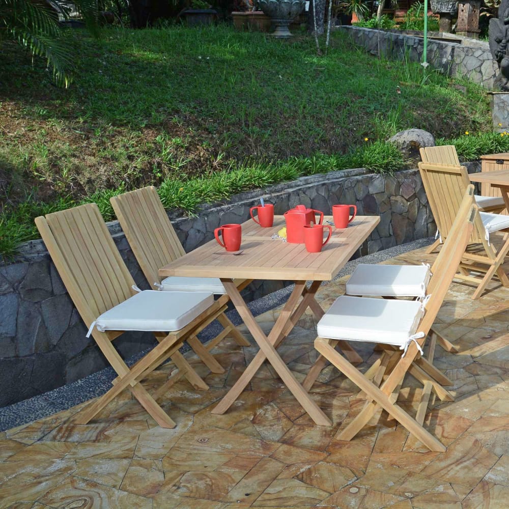Salon de jardin 4 chaises en teck massif