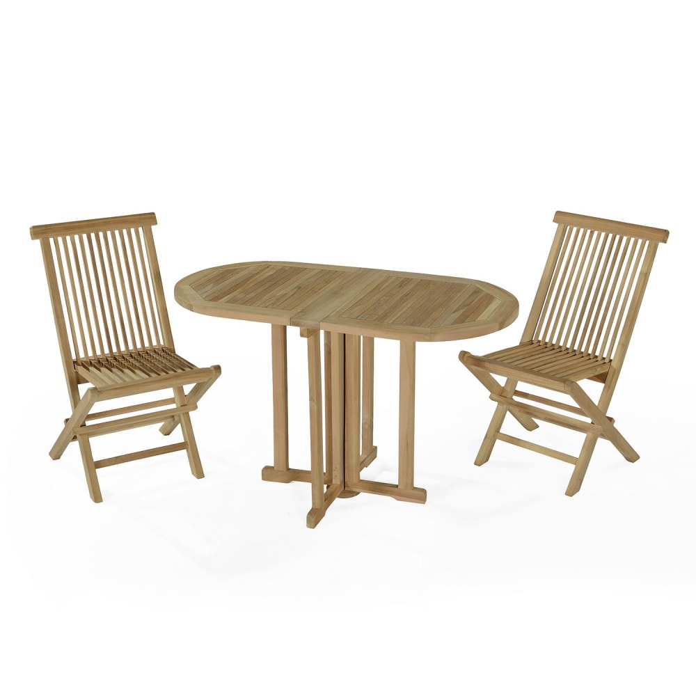 Salon de jardin 2 chaises en teck massif