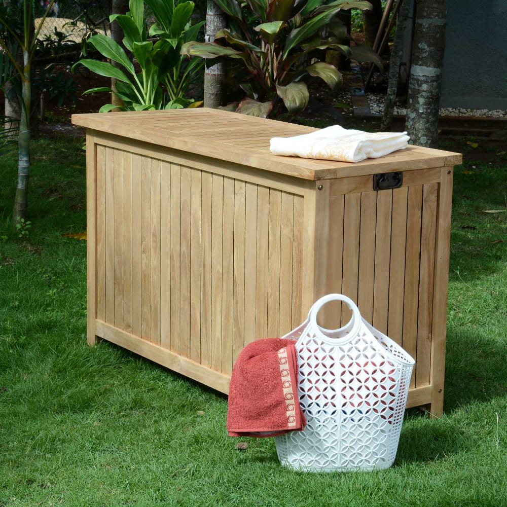 Coffre de jardin en teck massif L 120 cm - Maisons du Monde