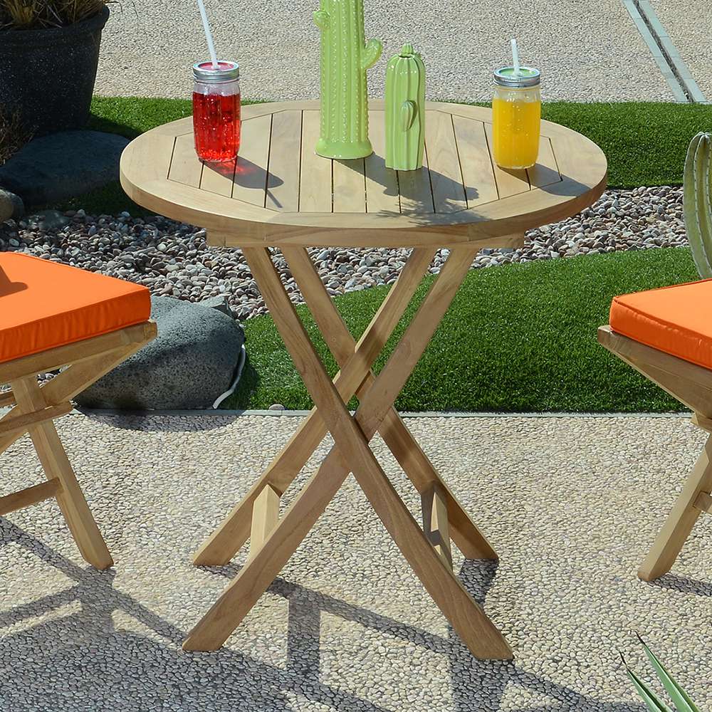 Table de jardin pliante en teck massif D75 - Maisons du Monde