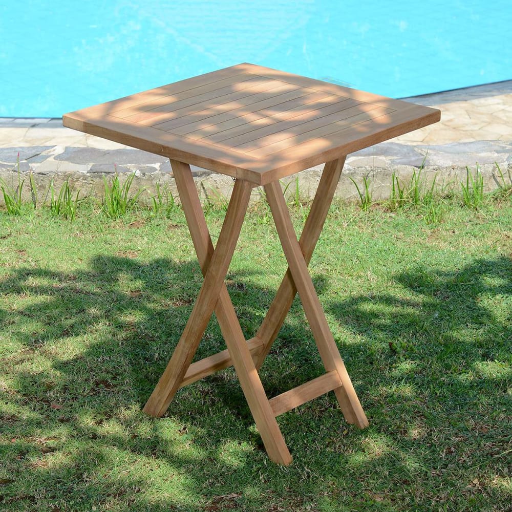 Table de jardin pliante en teck massif L60