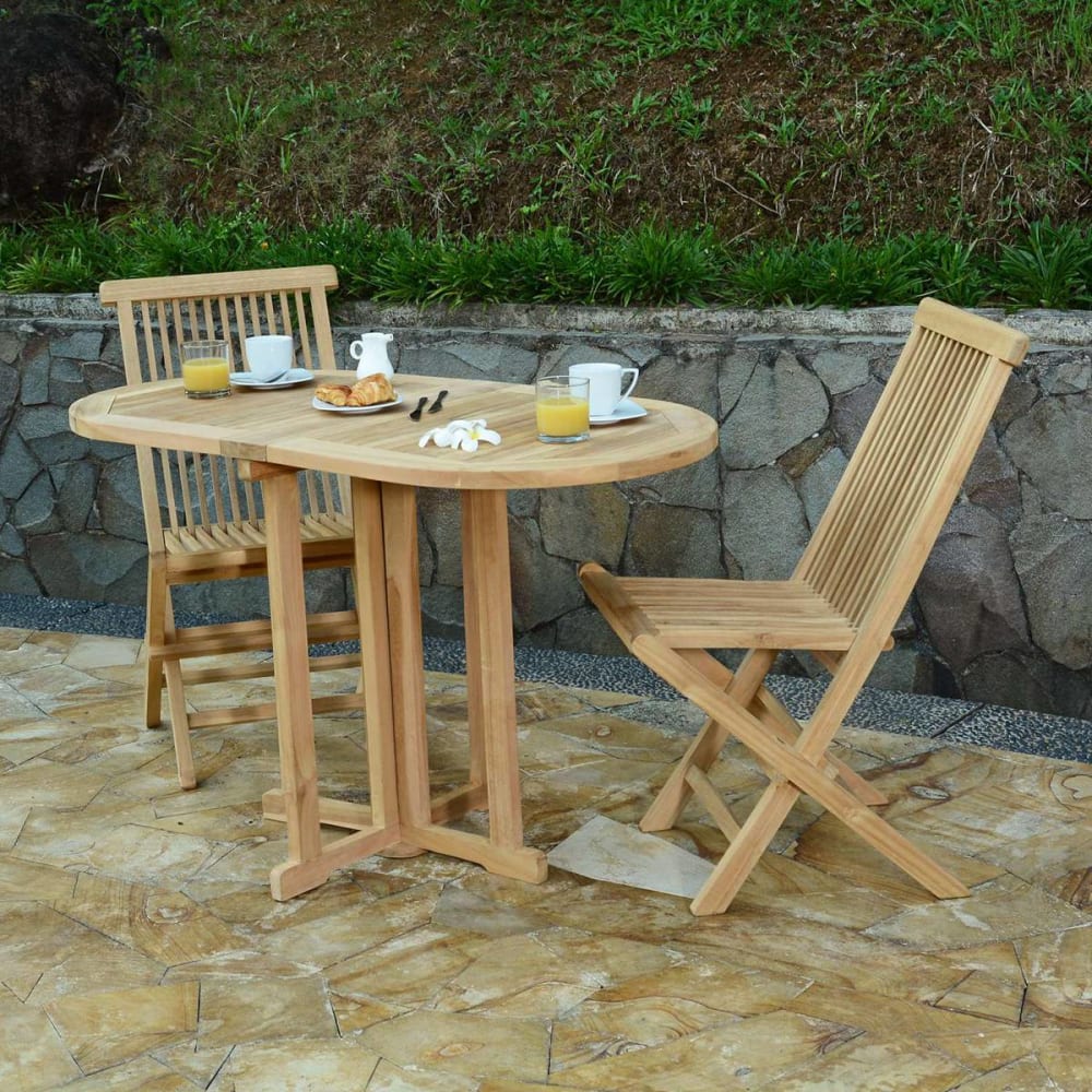 Table de balcon pliante en teck massif L120