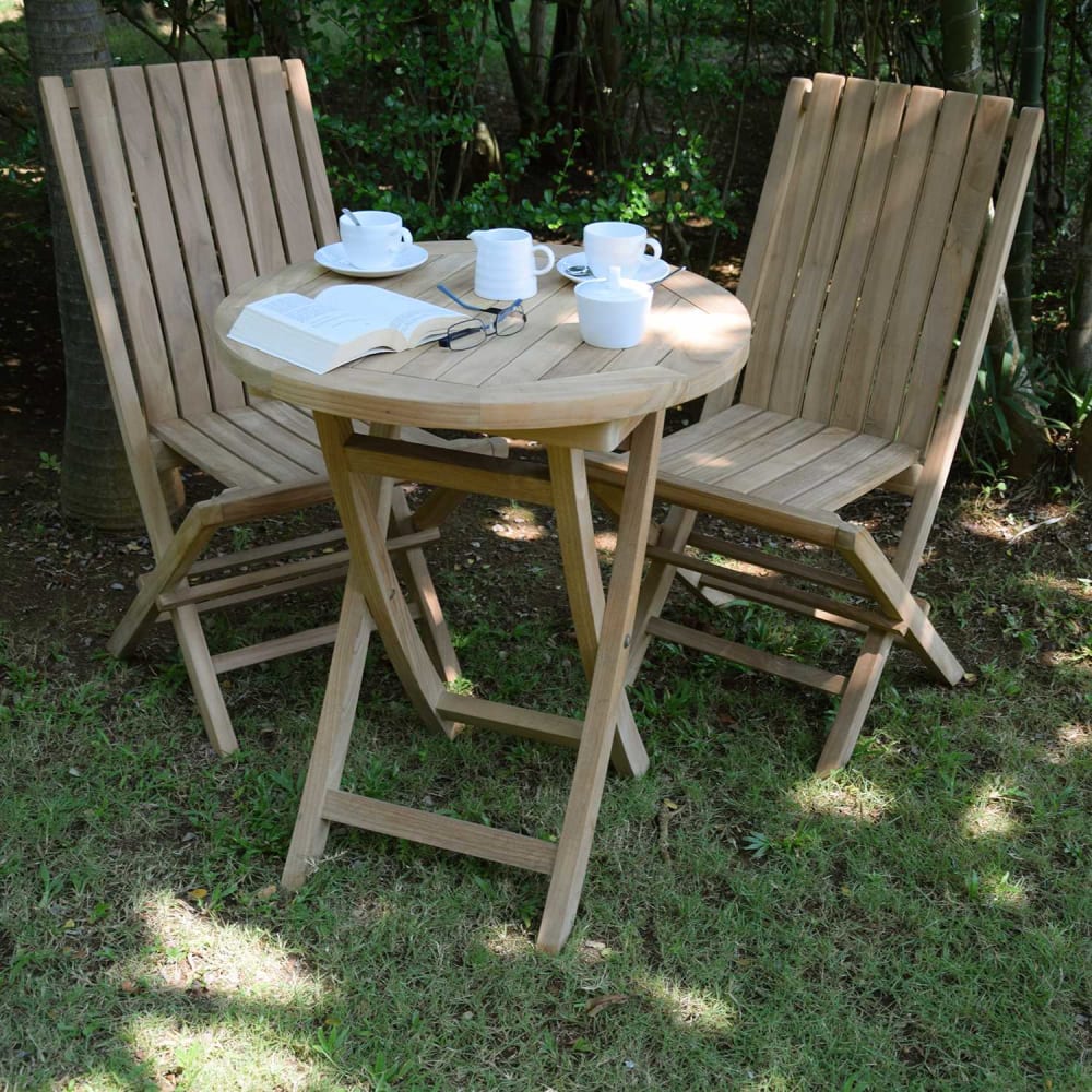Table de jardin pliante en teck massif D60cm - Maisons du Monde