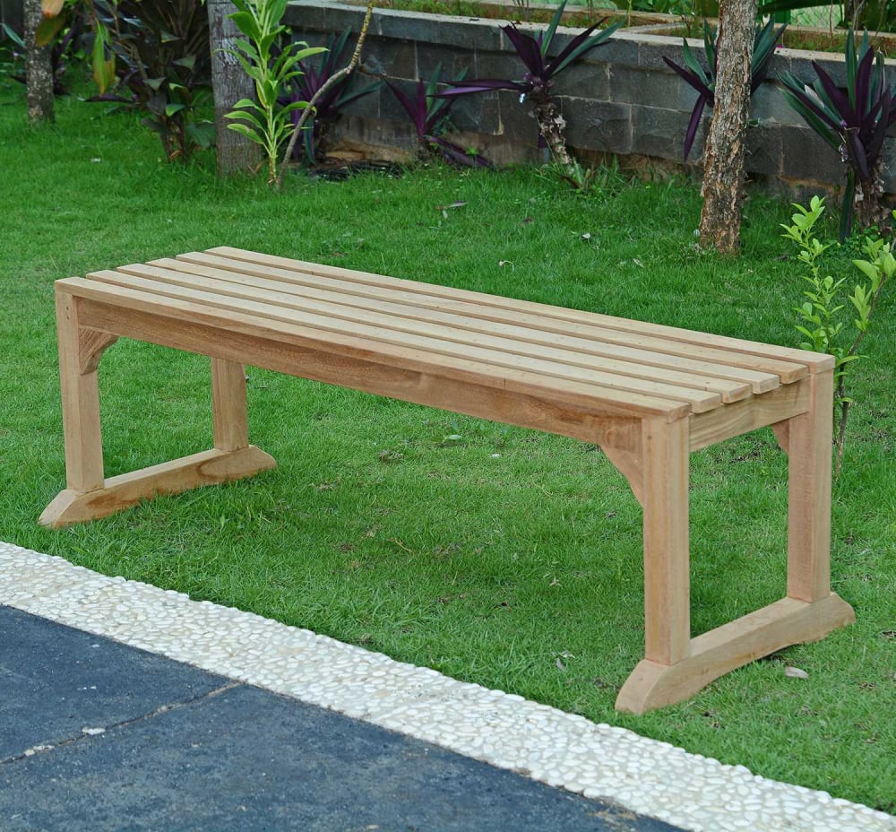 Banc de jardin en teck massif L140