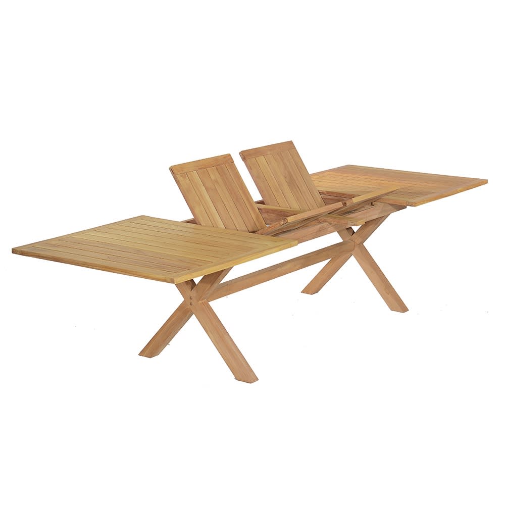 Table de jardin extensible - teck