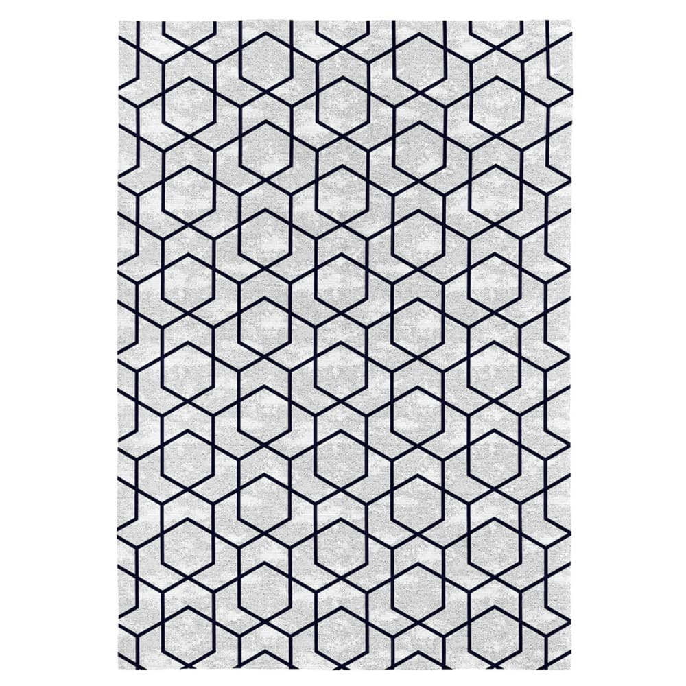 Tapis décoratif en coton en impression digital gris 120x170