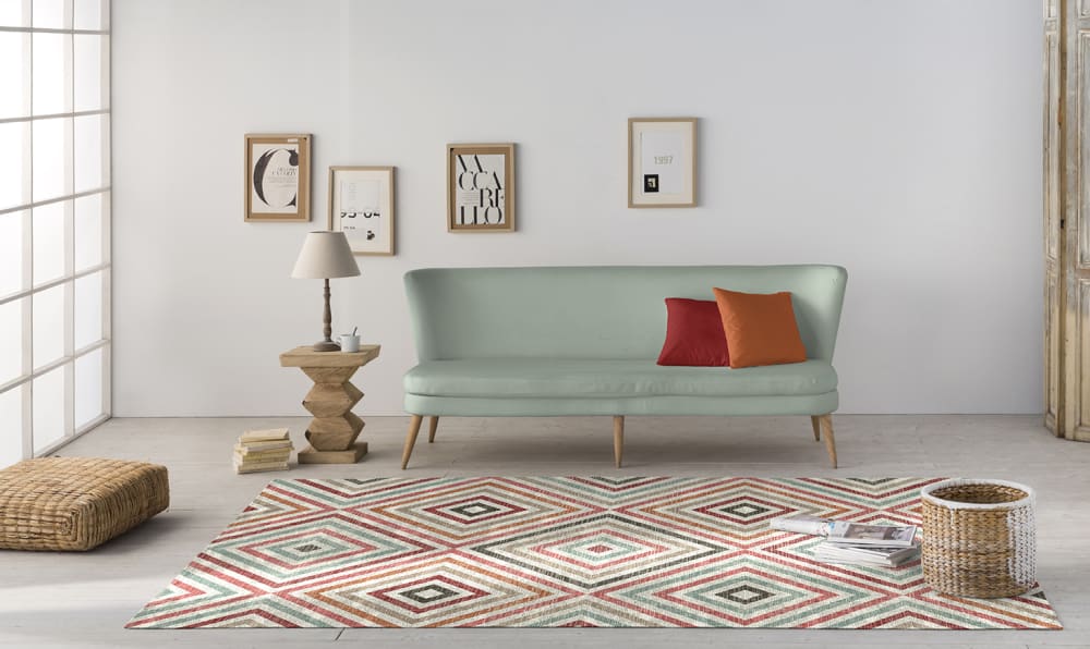 Tapis décoratif en coton en impression digital multicolore 120x170 — vue 3