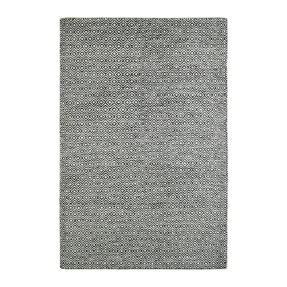Tapis géométrique scandinave en laine graphite 120x170