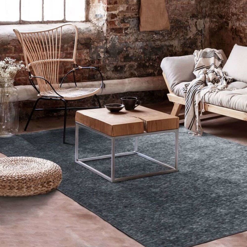 Tapis texturé vintage bleu cendré 120x170 — vue 3