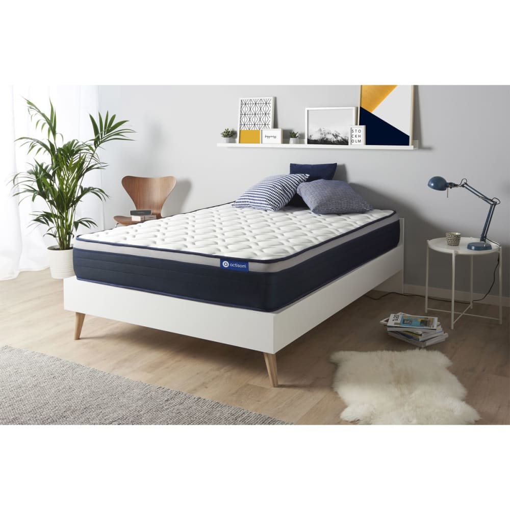Actisom Matratze aus Memory-Schaum 180 x 200 cm, weiß, Härtegrad : Sehr fest style classic chic - Stoff