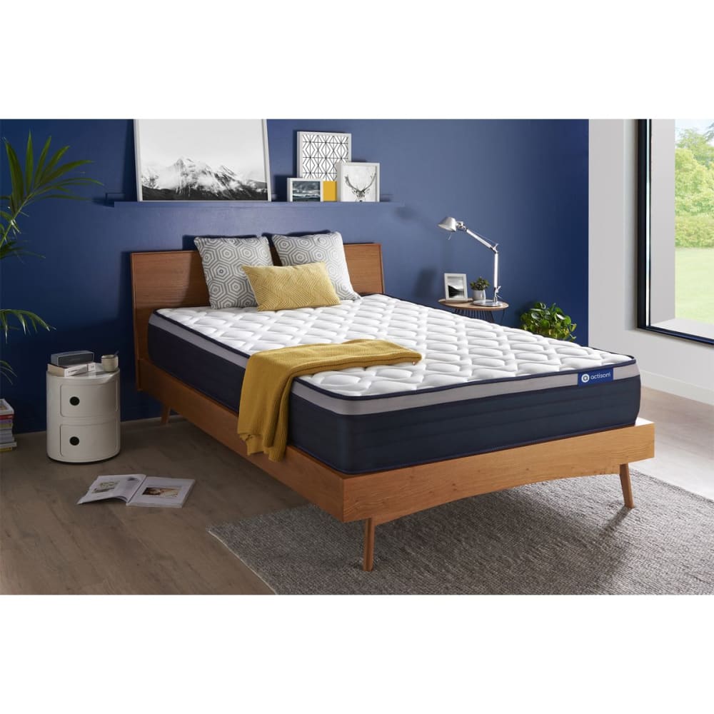 Actisom Matratze aus Taschenfederkern und Memory-Schaum 140 x 200 cm, weiß style classic chic - Stoff
