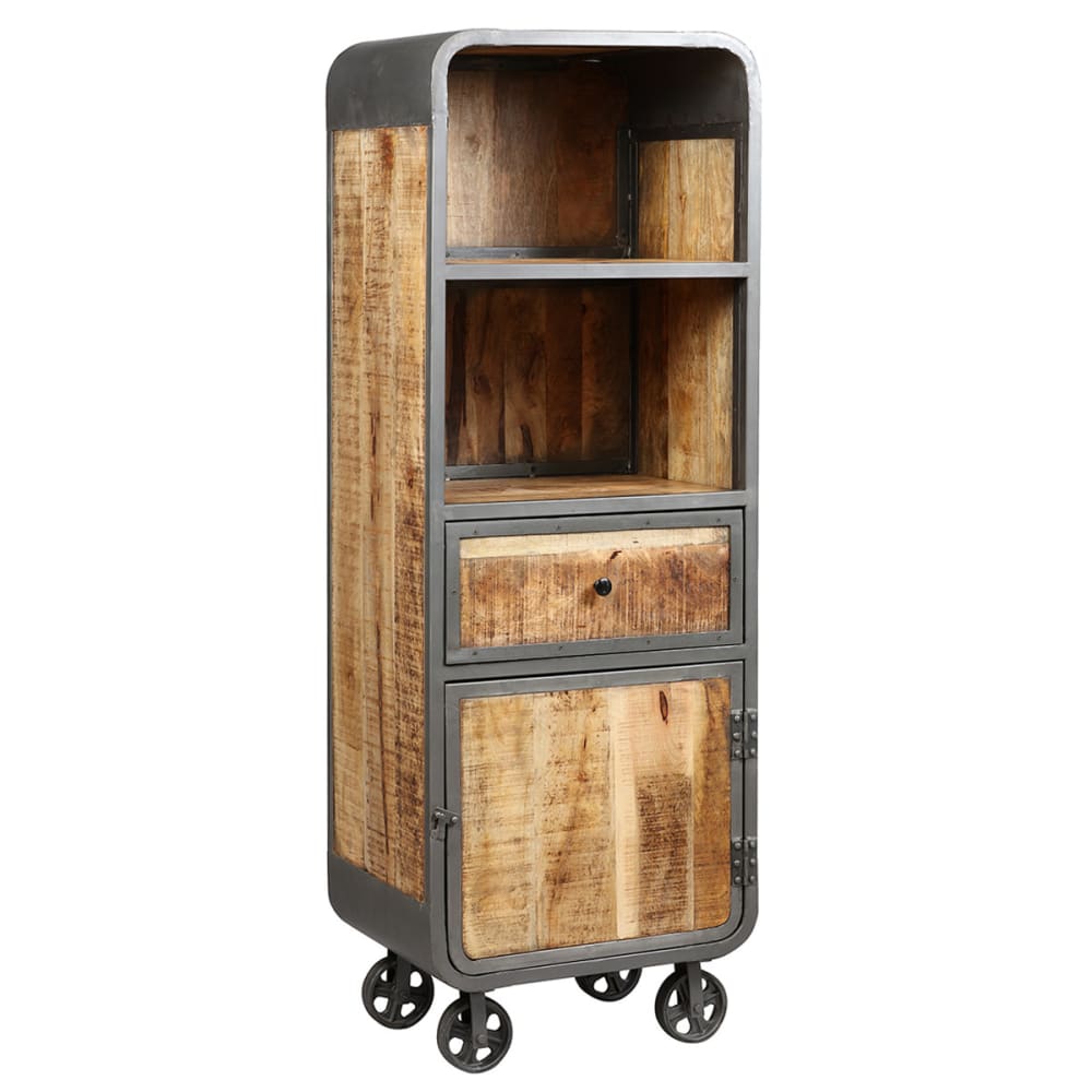 Etagère tiroir porte - gris acier