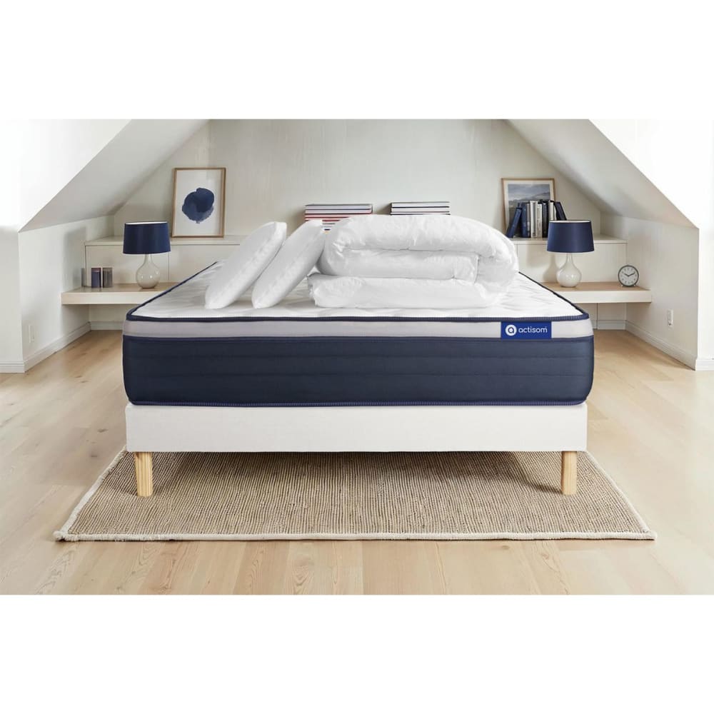 Actisom Pack Matratze aus Memory-Schaum 180 x 200 cm, weiß style vintage - Holz