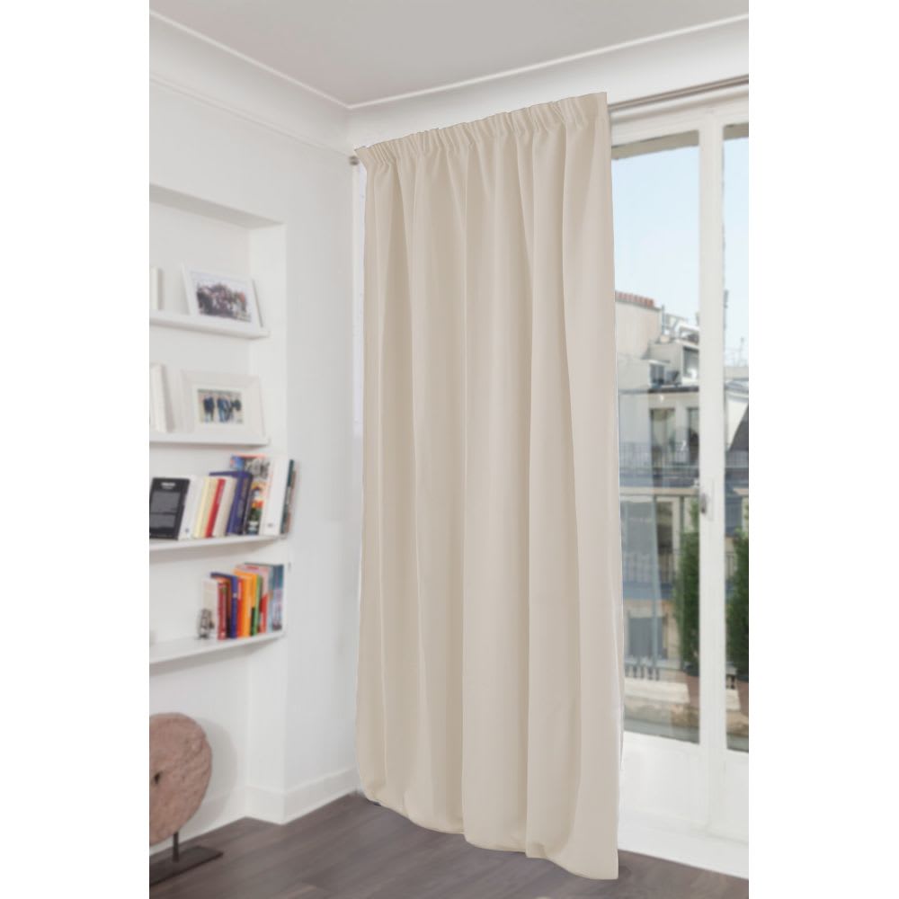 Rideau thermique occultant Galon fronceur Beige MC634 140x260
