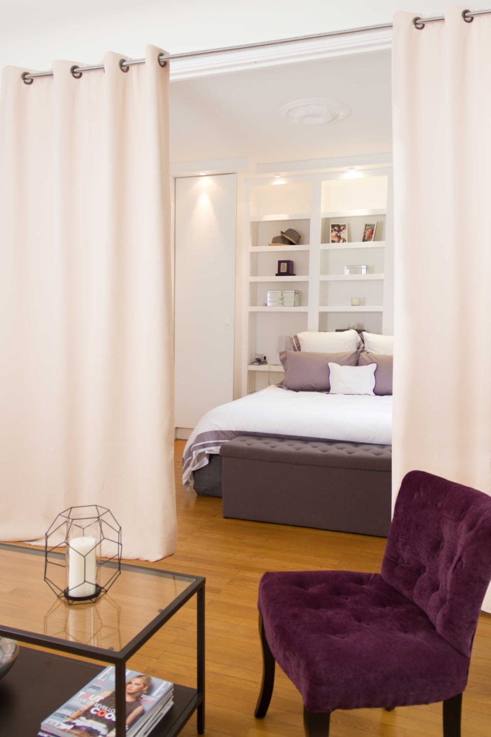 Rideau séparateur de pièce ''moondream'' coton beige 140x250 cm