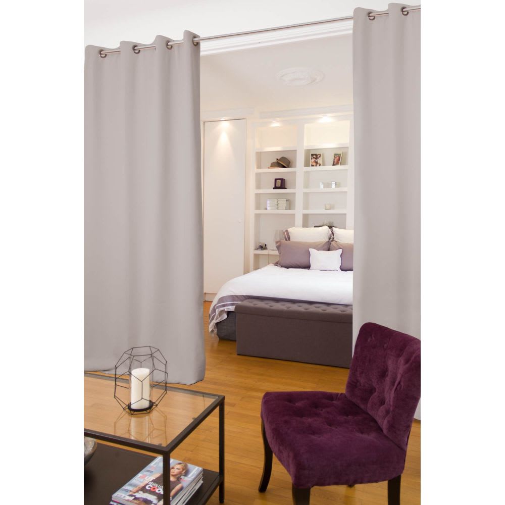 Moondream Lärmschutz-Raumteiler Ösens Grau MC17 140Lx250H style classic chic Grau Pes - Polyester