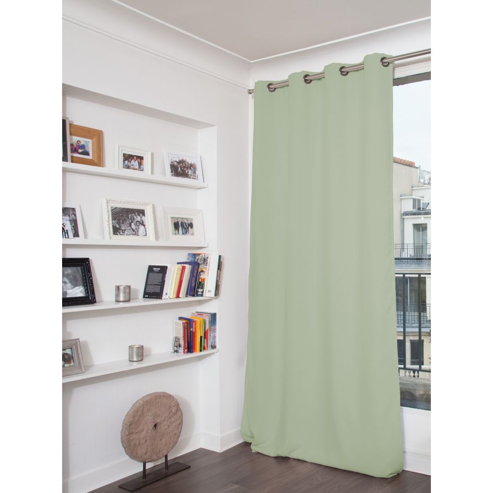 Rideau phonique Oeillets Vert MC540 140x260   MOONDREAM