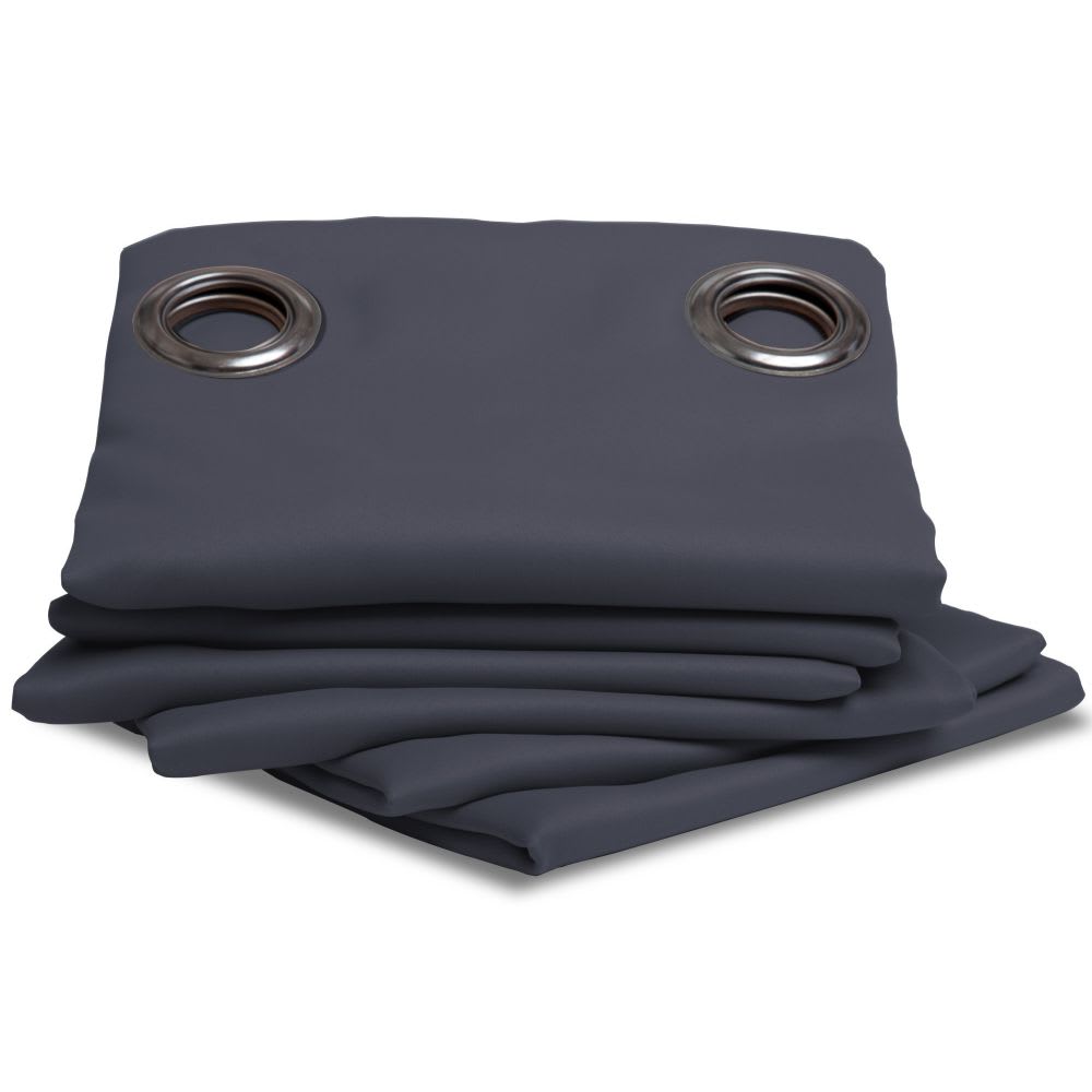 Rideau thermique occultant oeillets gris mc713 140lx350h - Maisons du Monde