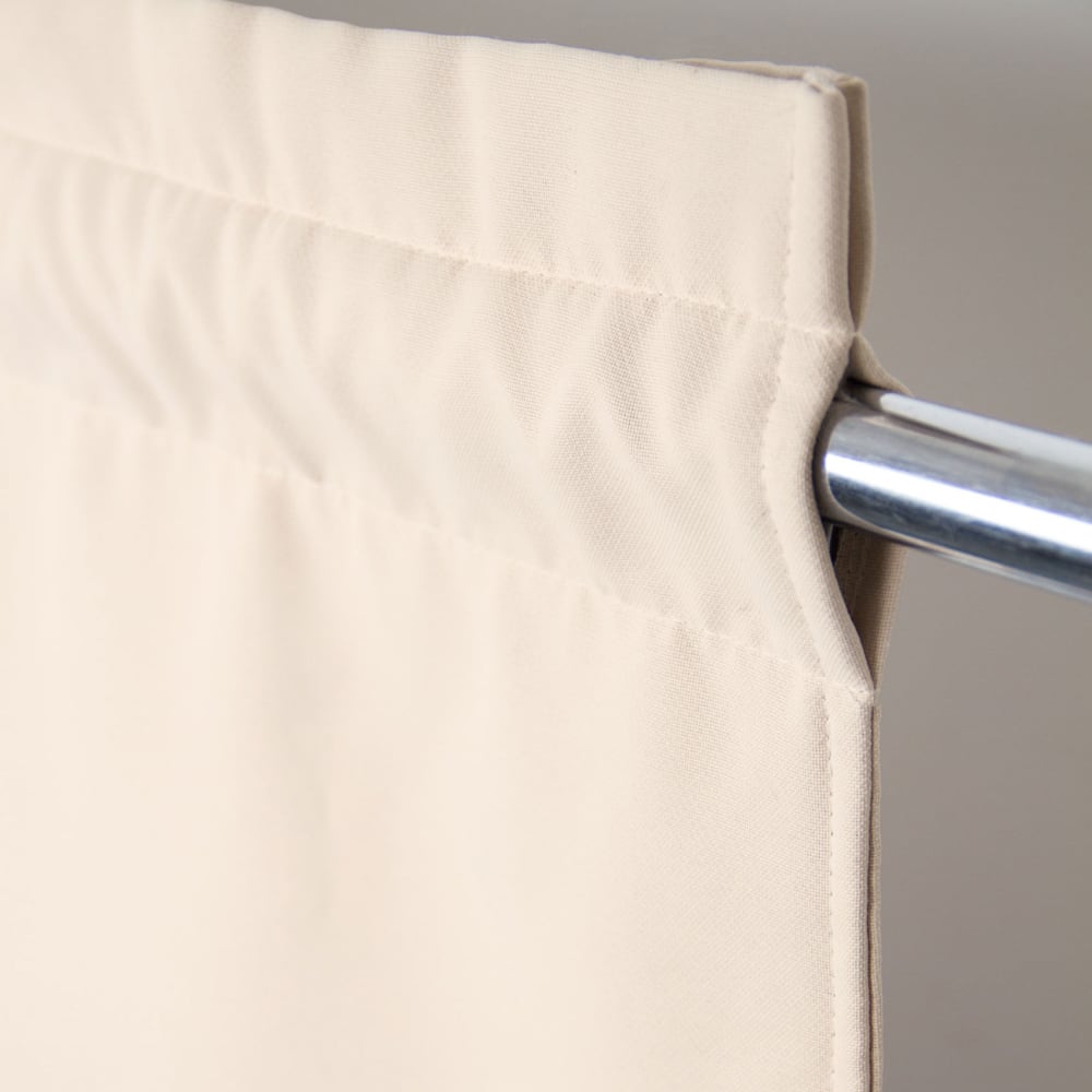 Rideau séparateur de pièce à galon et ourlet polyester beige 145x250