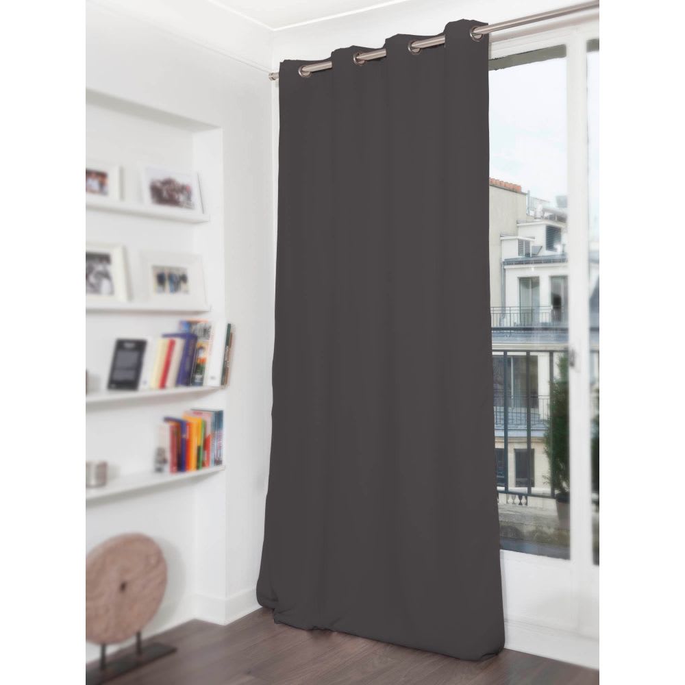 Rideau phonique Oeillets Gris MC732 140x180   MOONDREAM