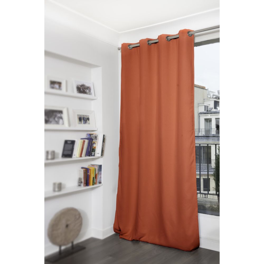 Rideau thermique occultant Oeillets Orange MC374 140x260