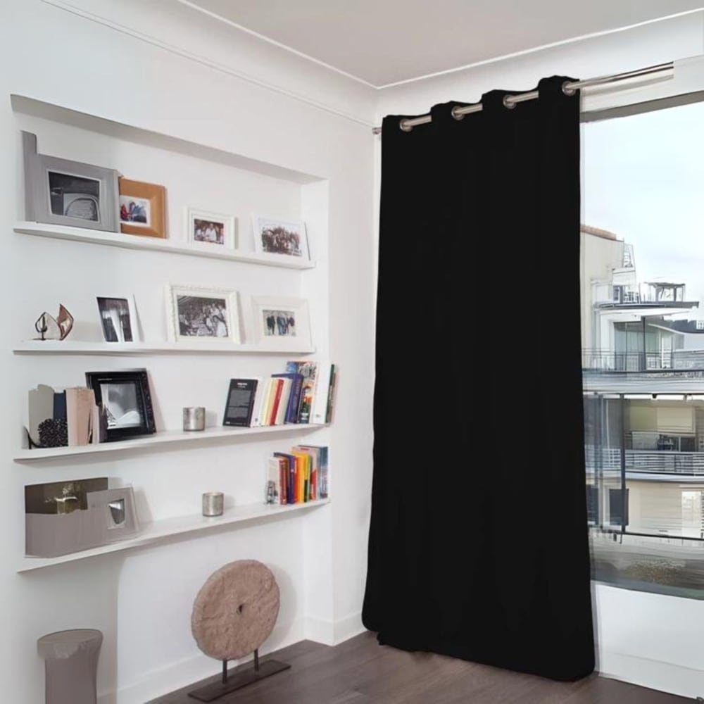 Rideau phonique occultant et thermique ''moondream'' polyester noir