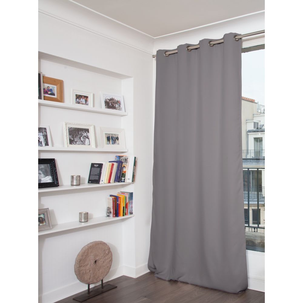 Moondream Rideau thermique occultant oeillets gris mc09 140lx180h style classique chic - Pes - Polyester