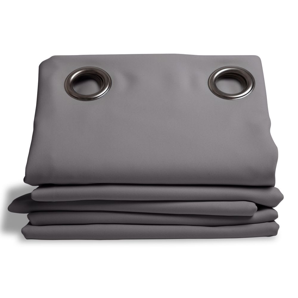 Rideau thermique occultant oeillets gris mc09 140lx180h - Maisons du Monde