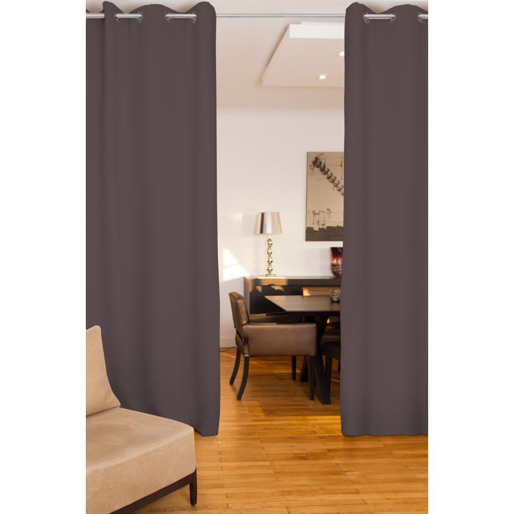 Rideau phonique séparateur oeillets gris mc7305 140lx250h — vue 4