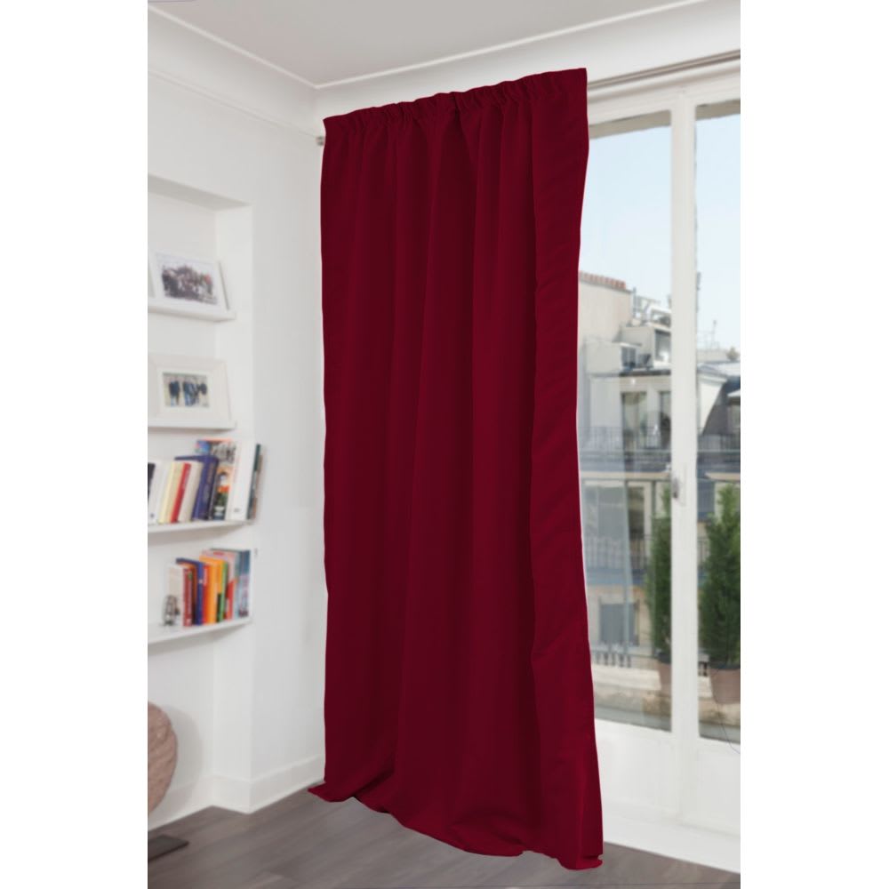 Rideau phonique Galon fronceur Rouge MC330 140x260   MOONDREAM