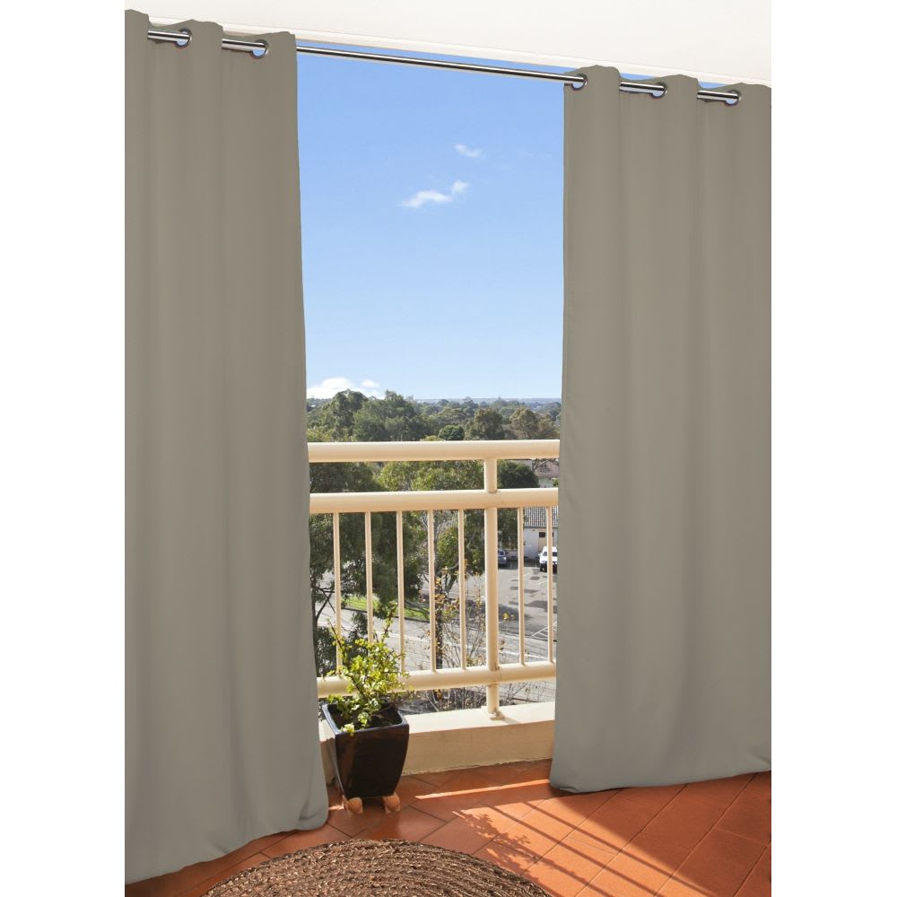 Rideau d'extérieur moondream en toile unie outdoor polyester taupe