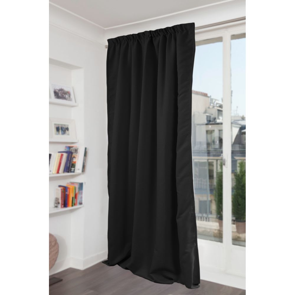 Moondream Lärmschutzvorhang Faltenband Schwarz MC710 140Lx260H style classic chic Schwarz Pes - Polyester