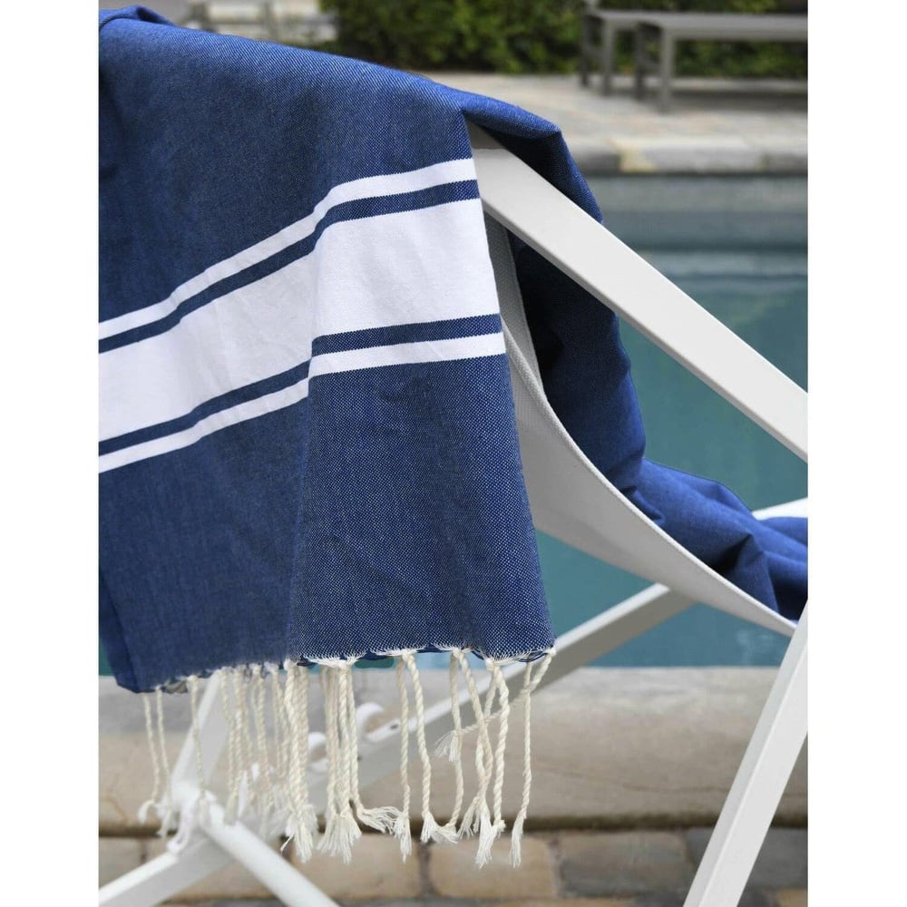 Fouta algodón 100x200 azul griego - Maisons du Monde