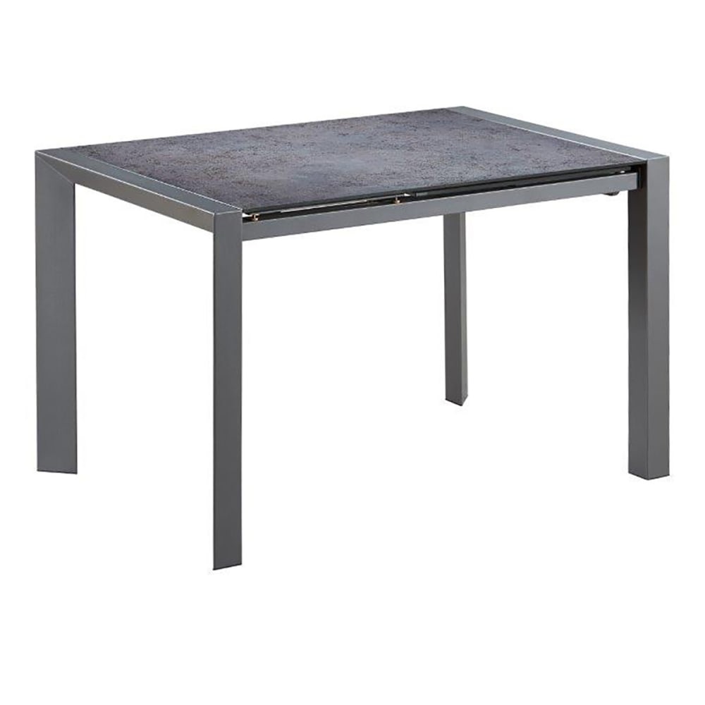Table à manger en verre et métal 4 personnes L120