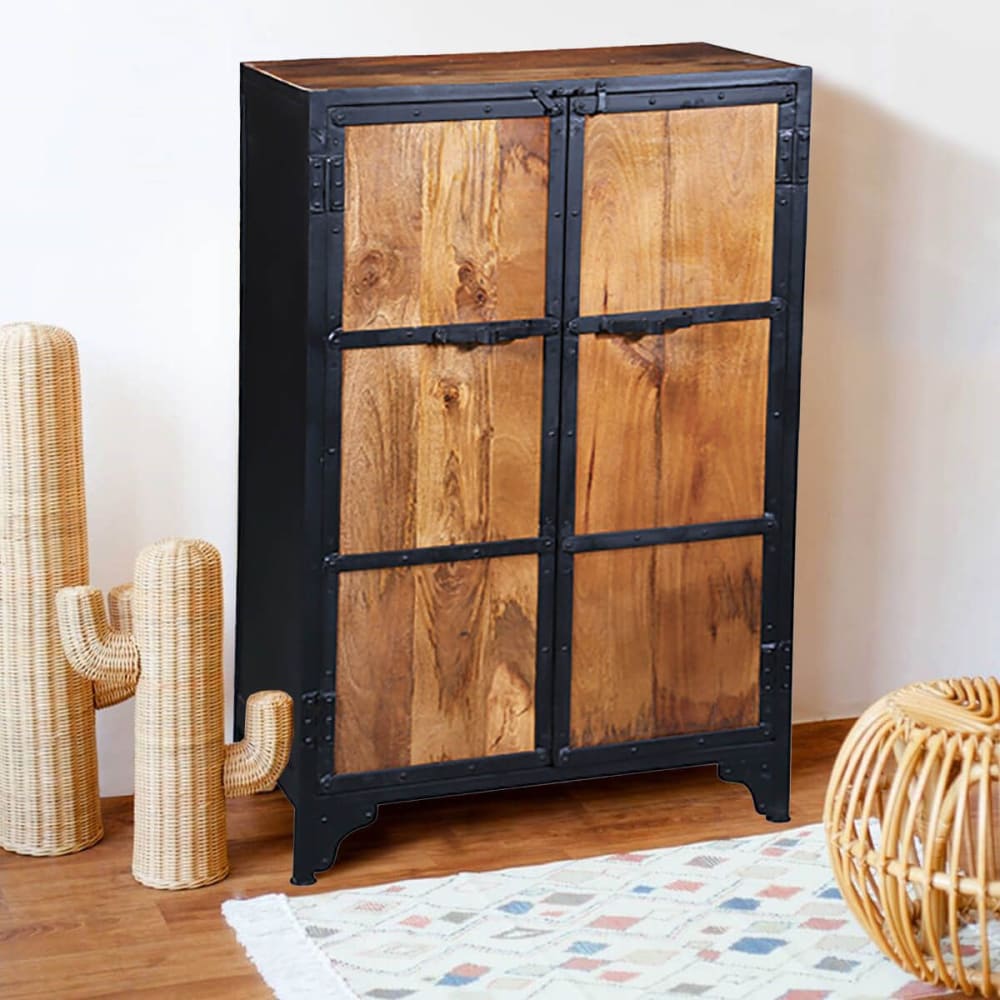 Buffet 2 portes en métal noir - Maisons du Monde