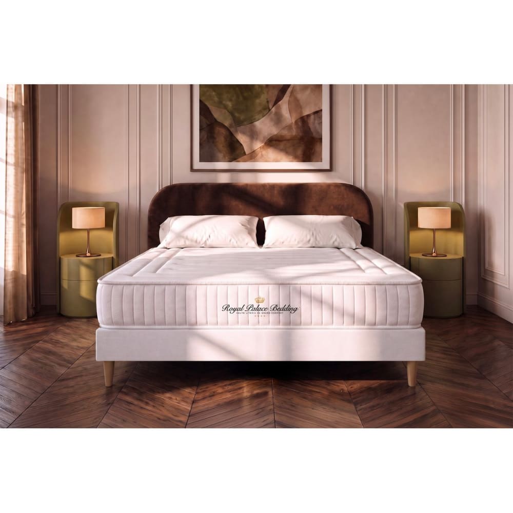 Royal palace bedding Matratze aus Memory-Schaum 200 x 200 cm, weiß, Härtegrad : Sehr fest style classic chic - Stoff