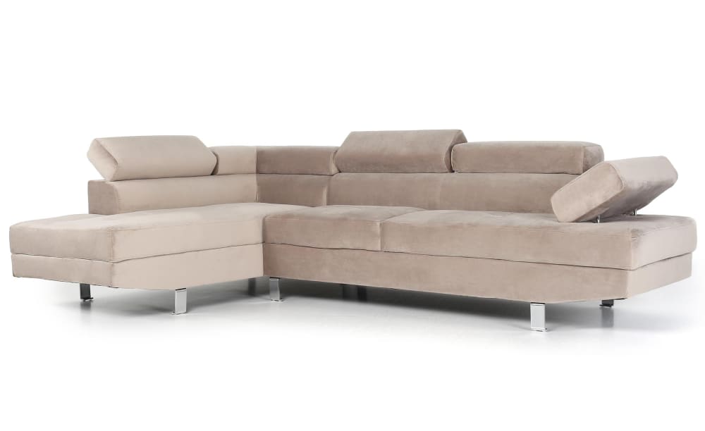 Canapé d'angle avec - velours taupe