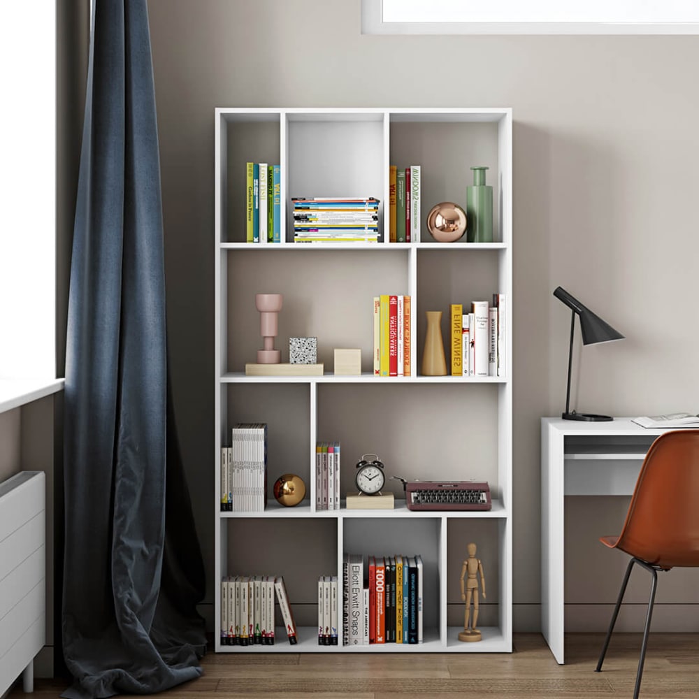 Bibliothèque effet bois blanc