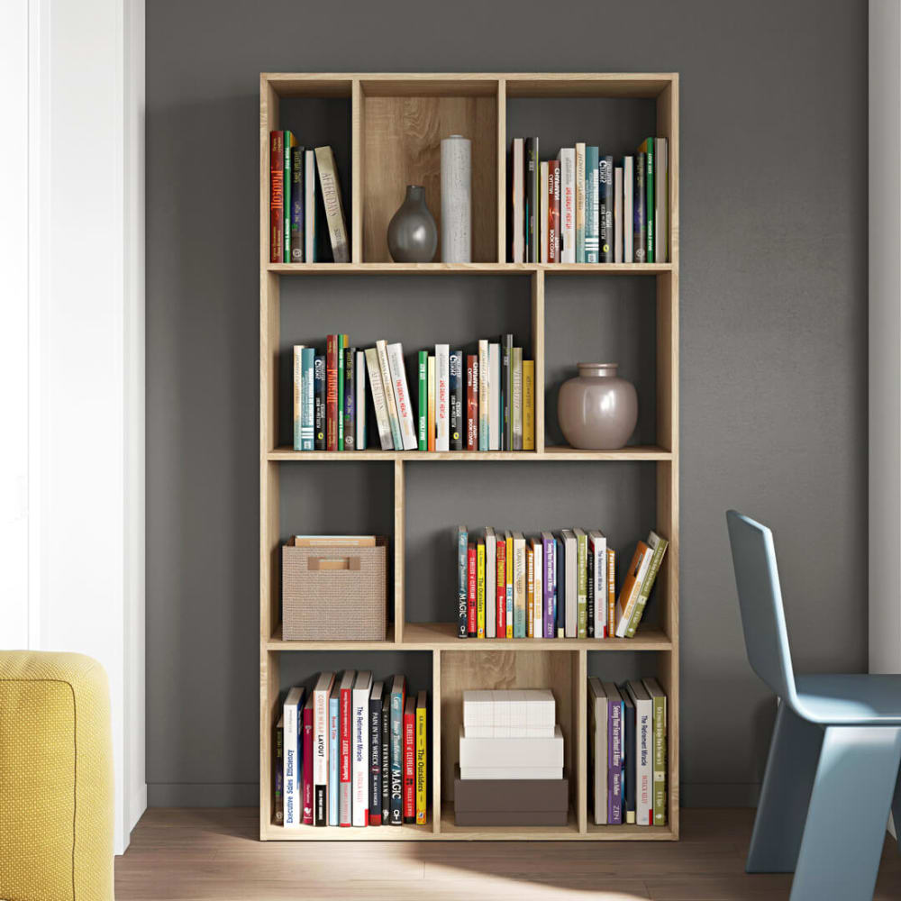 Bibliothèque effet bois chêne naturel