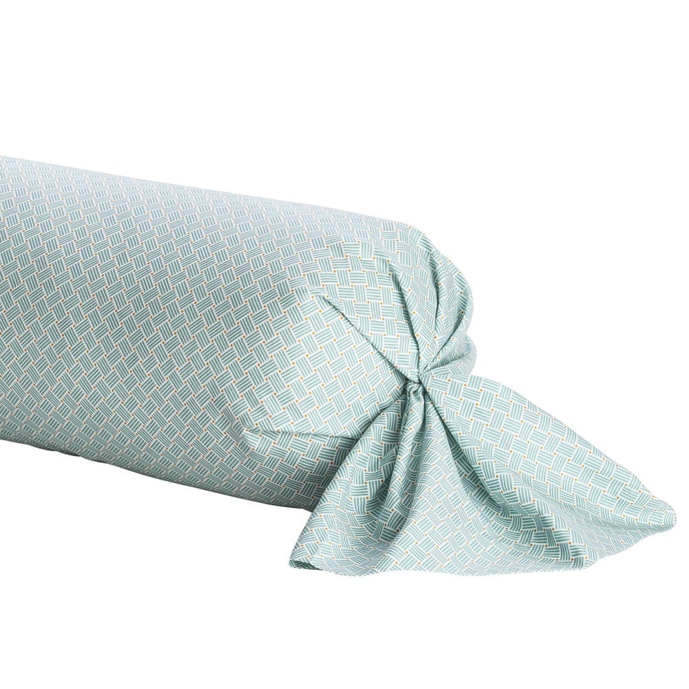 Origin Taie de traversin en lyocell vert d'eau 85 x 185 style classique chic Certifié Oeko-Tex - Coton