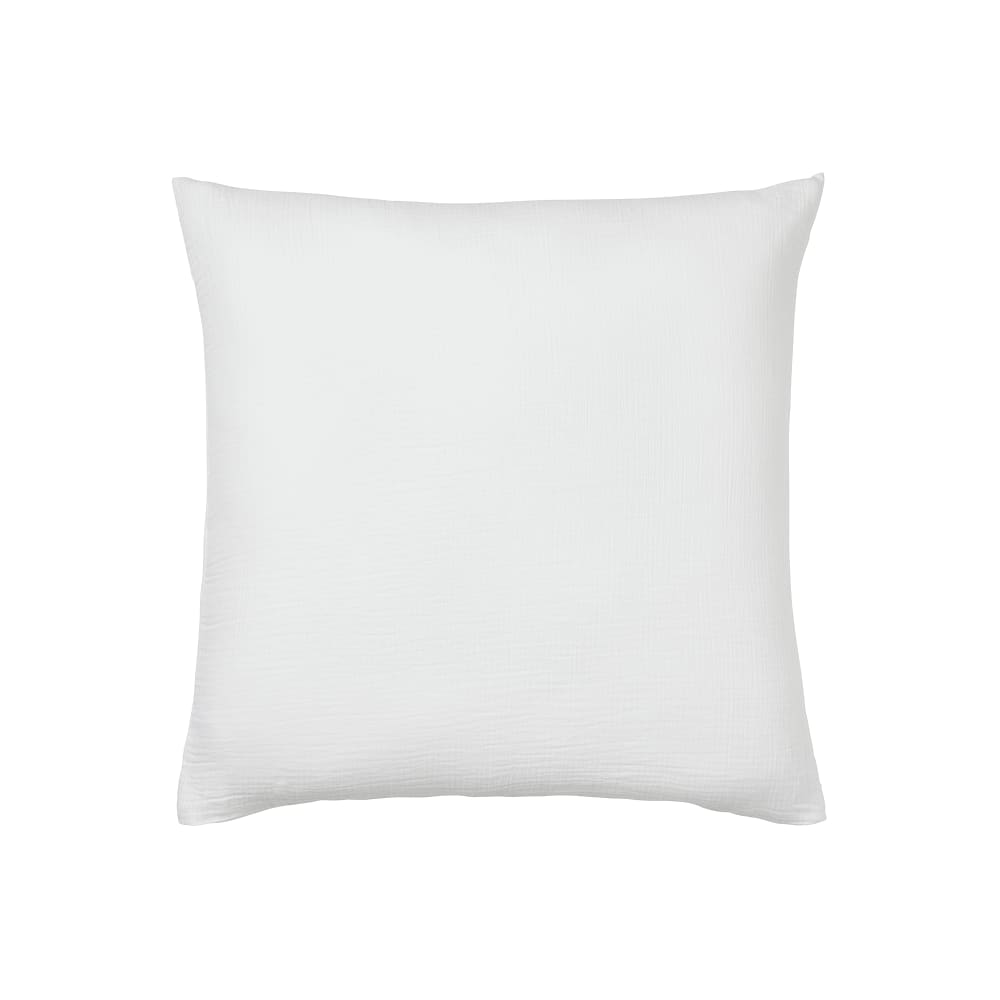 Taie d'oreiller unie en coton blanc 65x65