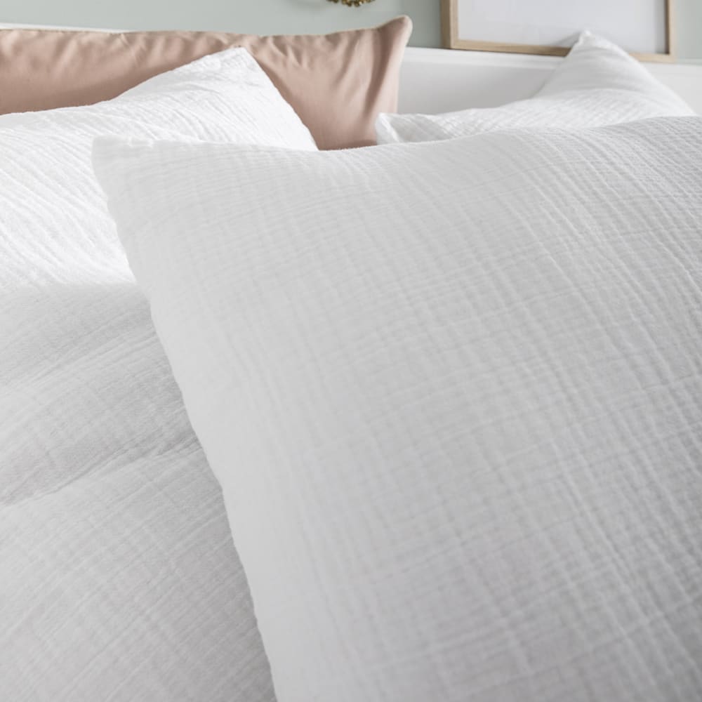 Taie d'oreiller unie en coton blanc 65x65 — vue 4